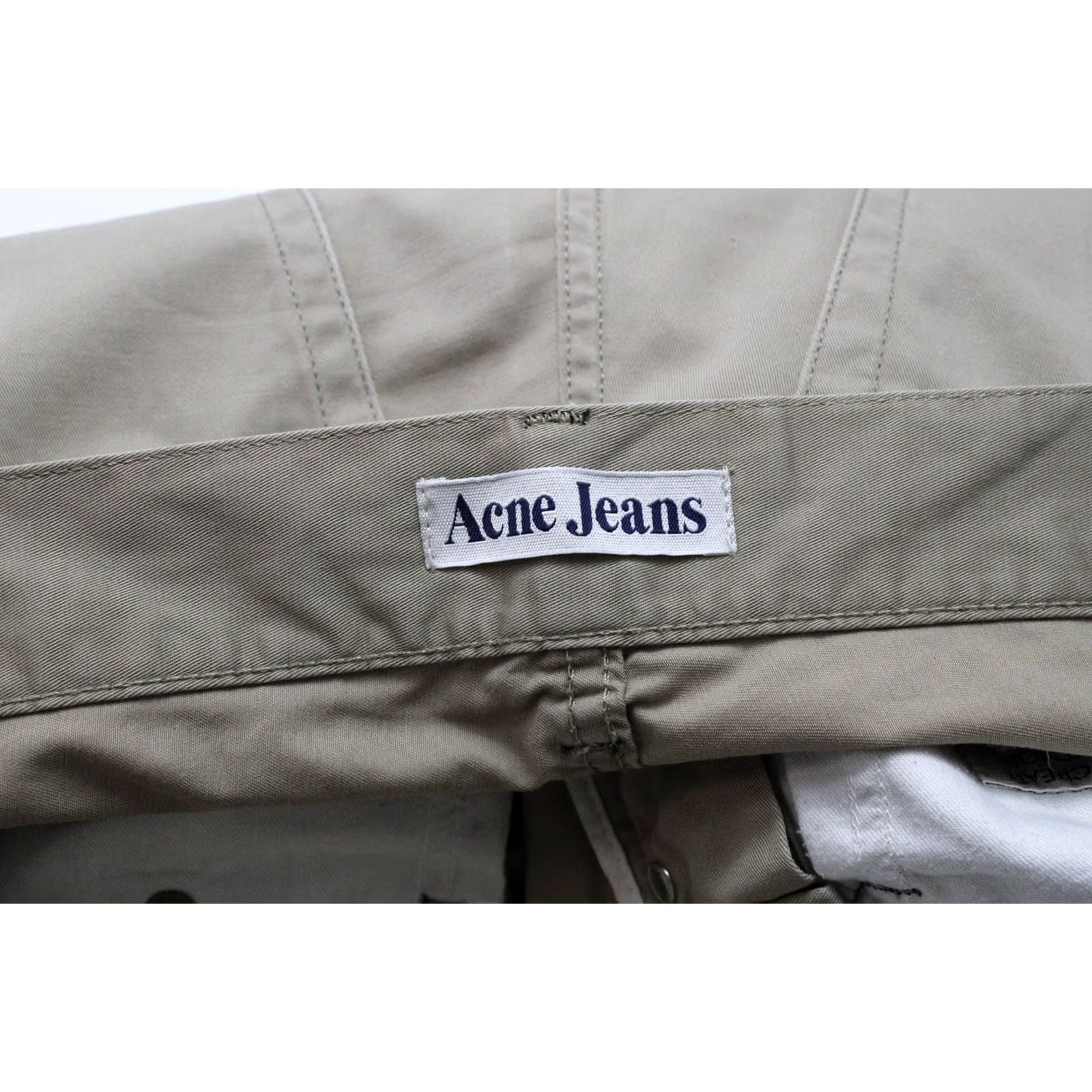 Vintage ACNE JEANS Trousers Men W31/L32 Button Fly Brown Dark Beige Regular Cotton Size US 31 - 7 Thumbnail