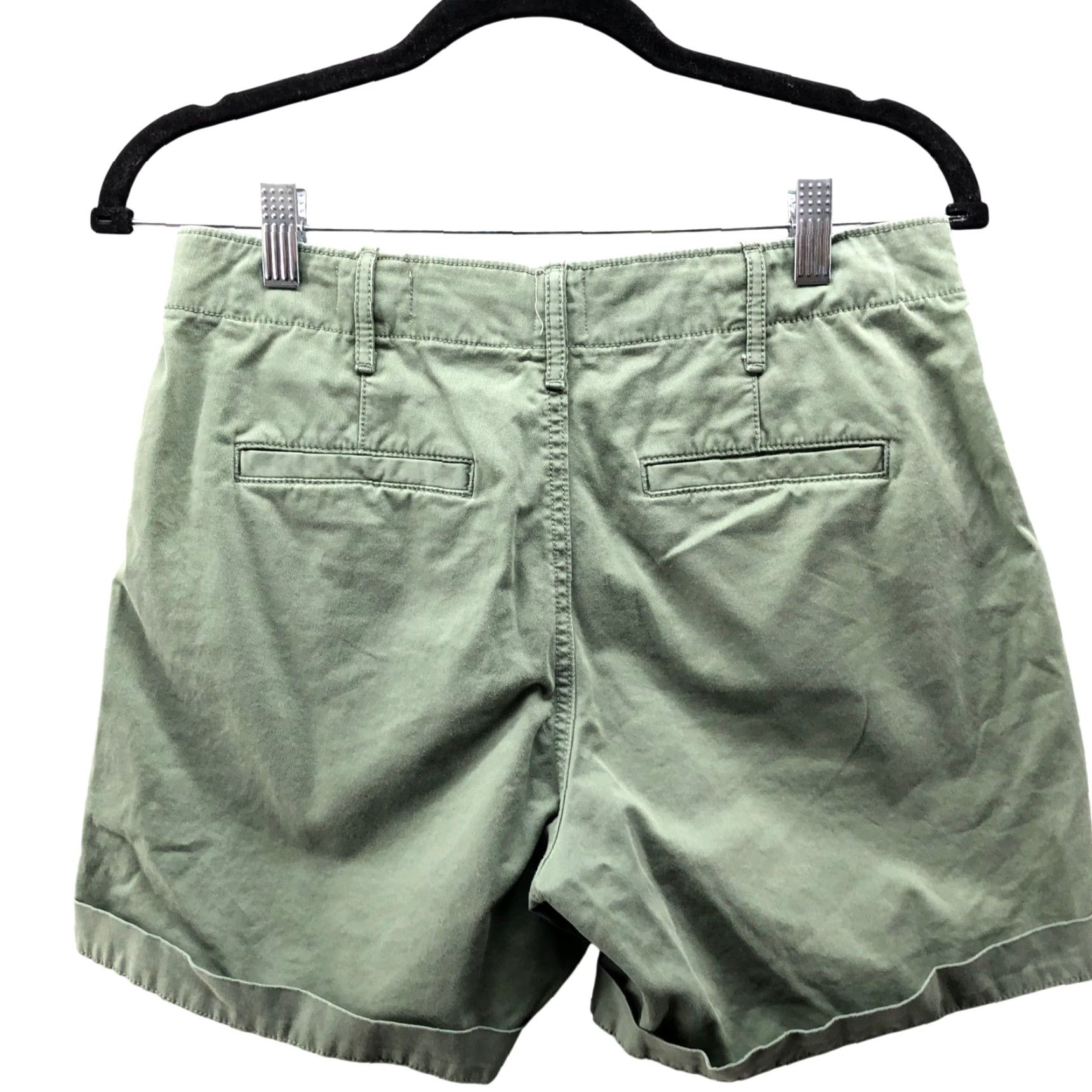 Gap Gap 5'' Khaki Shorts Womens 2 Army Green Stretch Flat Front Mid Rise Chino Size 28" / US 6 / IT 42 - 2 Thumbnail