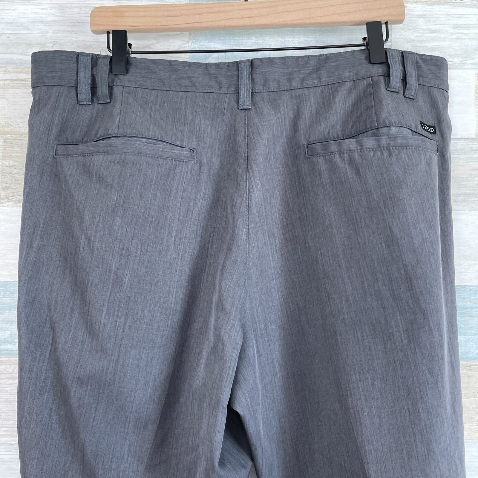 Izod IZOD Golf Flat Front Woven Pants Gray 4 Pocket Mens 38x32 Size US 38 / EU 54 - 5 Thumbnail