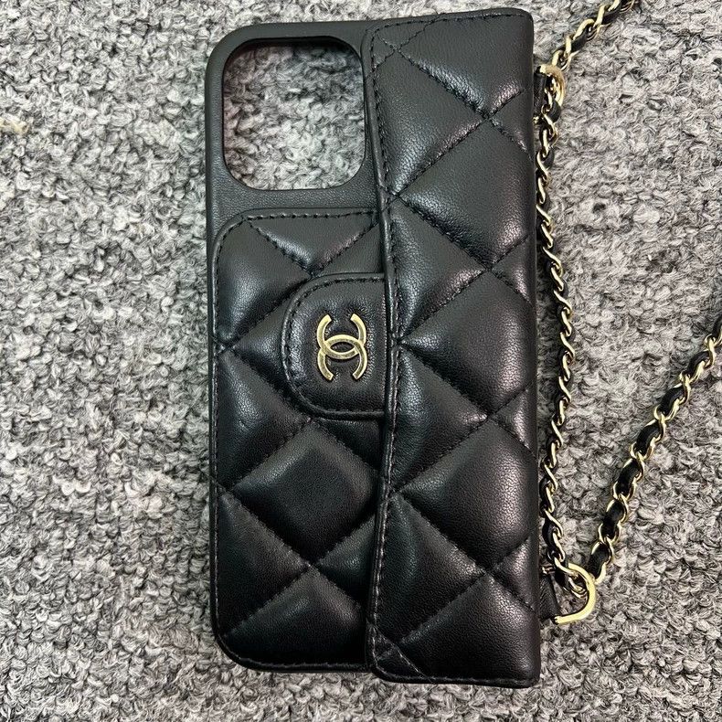Chanel Chanel Black lambskin gold ball chain mobile phone case Size ONE SIZE - 4 Thumbnail