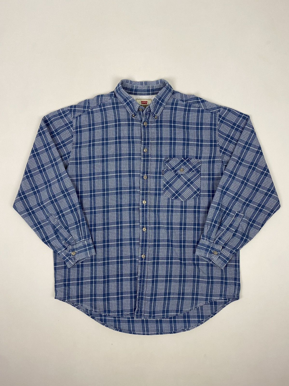 Levi's 1990’s Vintage Levi’s Blue Tab Checkered Denim Button Up Size US L / EU 52-54 / 3 - 12 Thumbnail