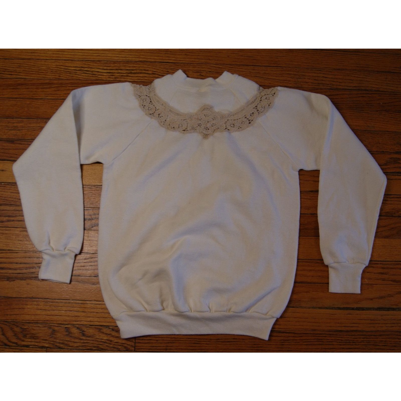Jerzees VTG Womens Crocheted Doily Neck M Sweatshirt Jerzees USA Size M / US 6-8 / IT 42-44 - 5 Thumbnail
