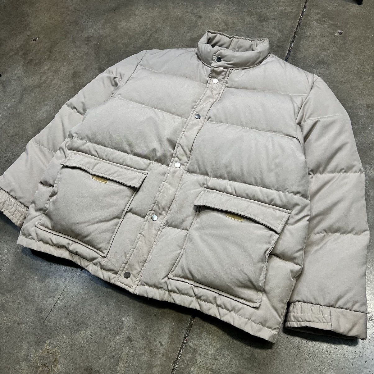 Eddie Bauer Vintage 80s Montgomery Ward Down Filled Puffer Jacket Beige Size US XL / EU 56 / 4 - 2 Thumbnail