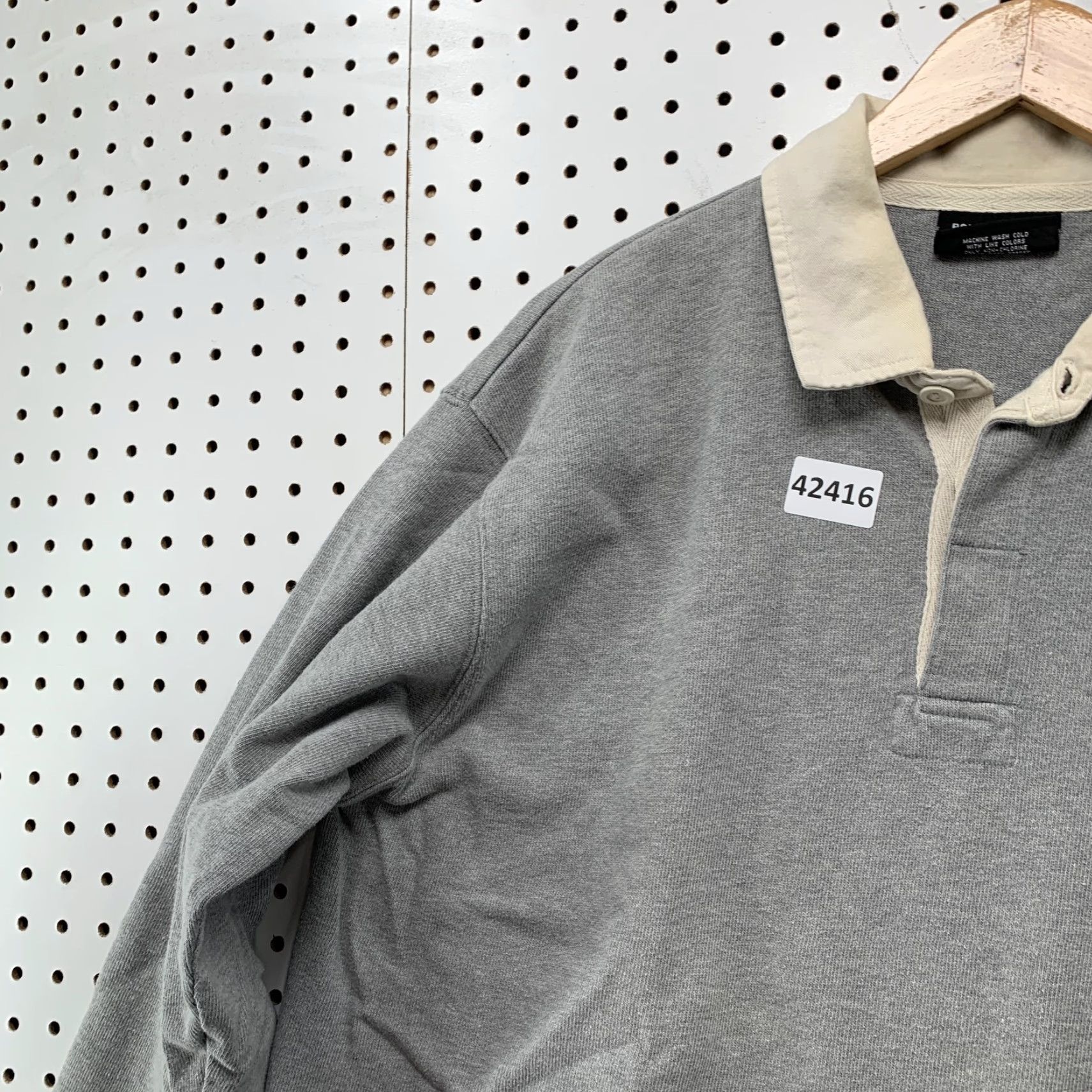 Polo Ralph Lauren VINTAGE Polo Ralph Lauren Polo Shirt Mens Large Grey Long Sleeve 90s Decade Polo Men L Grey Logo Casual Mens Size US L / EU 52-54 / 3 - 7 Thumbnail