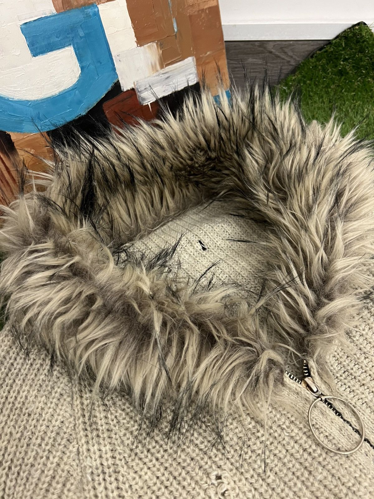 Hysteric Glamour × Vintage 2000s vintage faux fur distressed coat beige knit Y2k vest Size M / US 6-8 / IT 42-44 - 6 Thumbnail