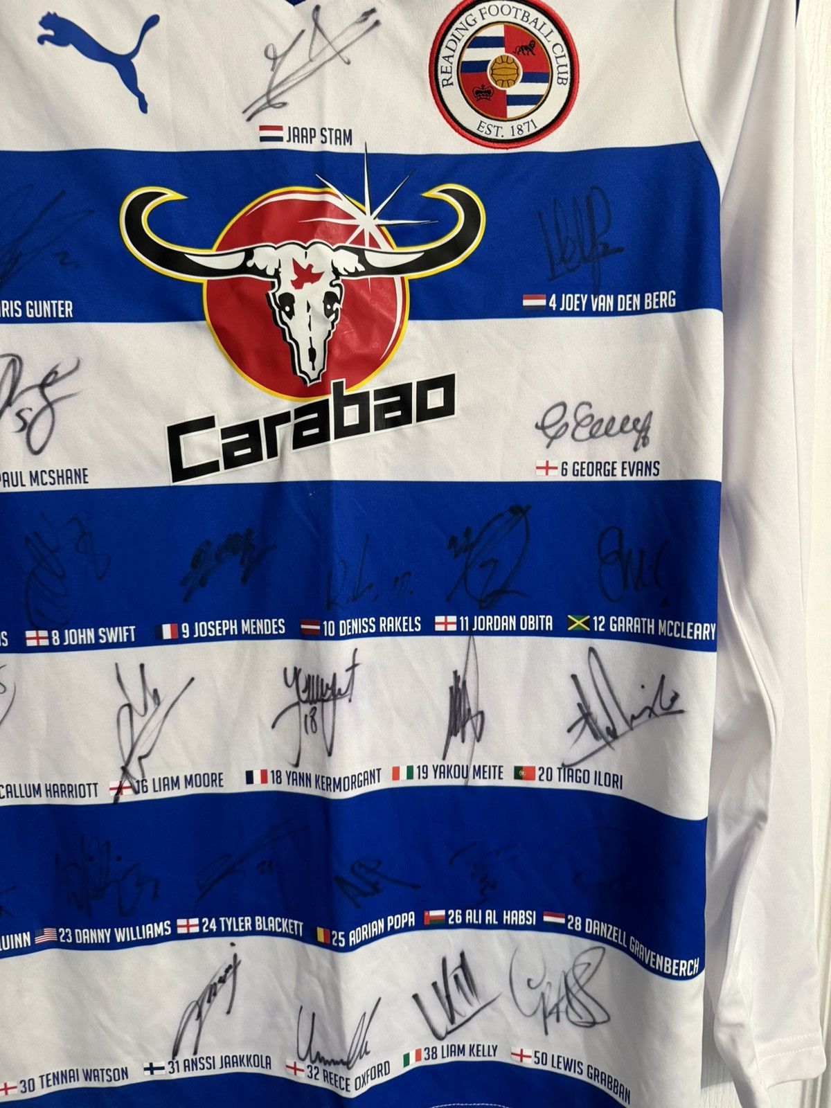 Puma × Vintage Reading 2016/17 Puma Jersey All Team Autographs Blokcore S Size US S / EU 44-46 / 1 - 11 Thumbnail