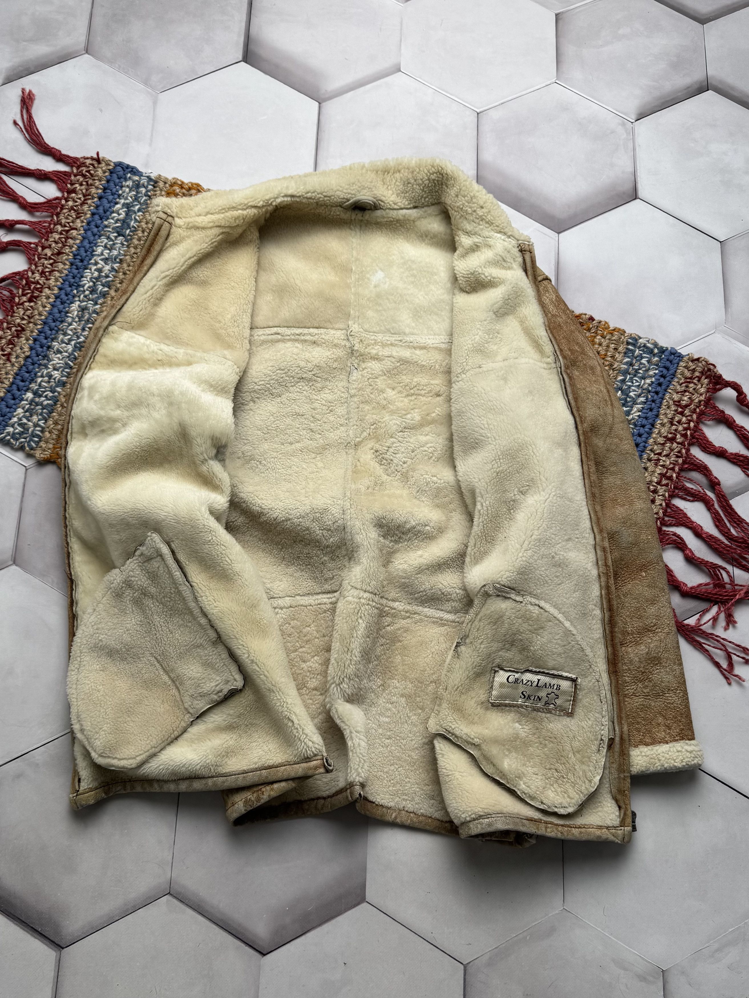 Japanese Brand Vintage Real Sheepskin Faded Jacket (E4) Size US M / EU 48-50 / 2 - 13 Thumbnail