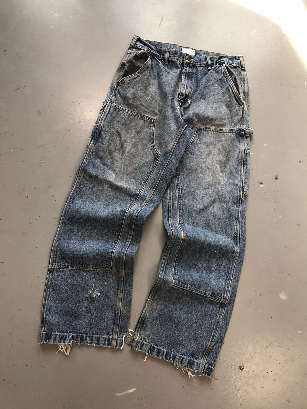 Carhartt × Dickies × Vintage Vintage qwest o double knee distressed denim Size US 36 / EU 52 - 2 Thumbnail