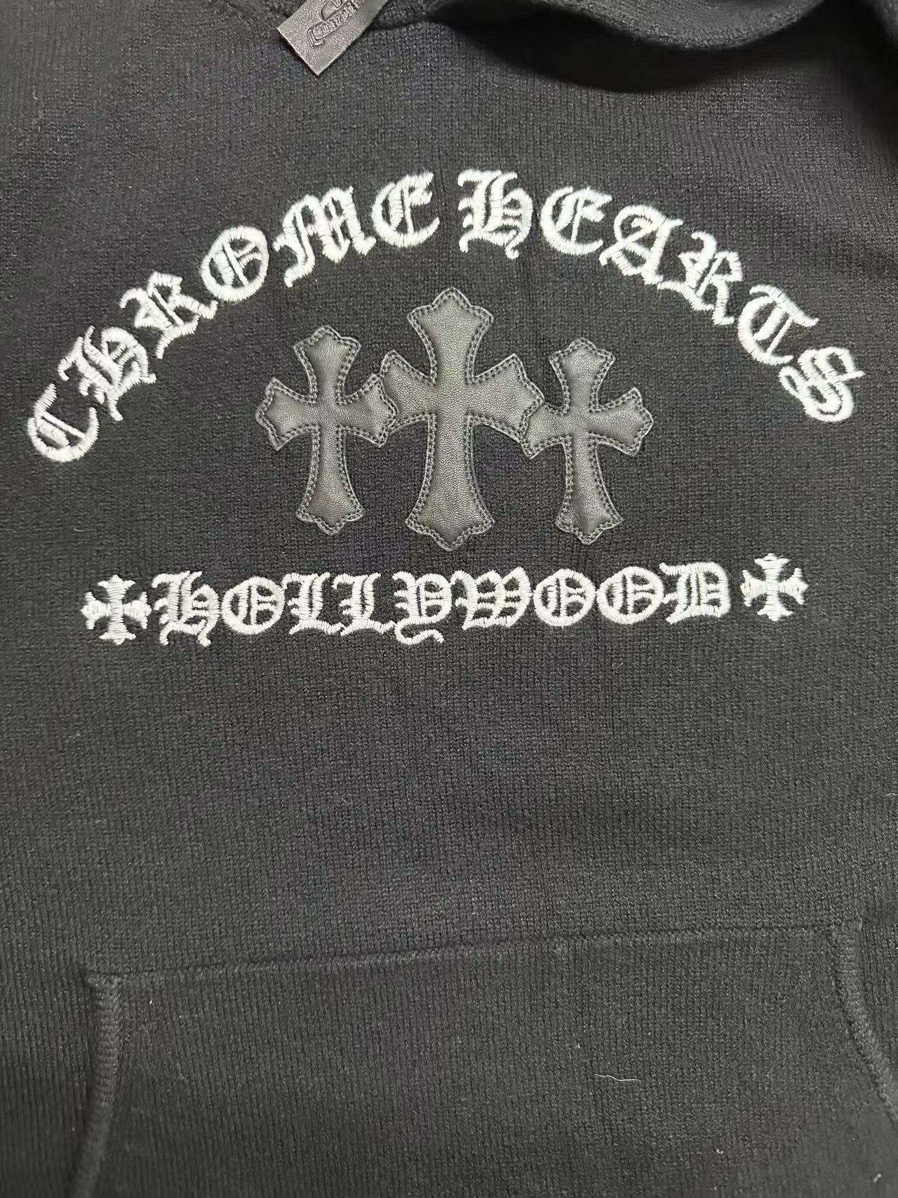 Chrome Hearts Chrome Hearts Triple Cross Embroidered Cashmere Hoodie Size US L / EU 52-54 / 3 - 3 Thumbnail