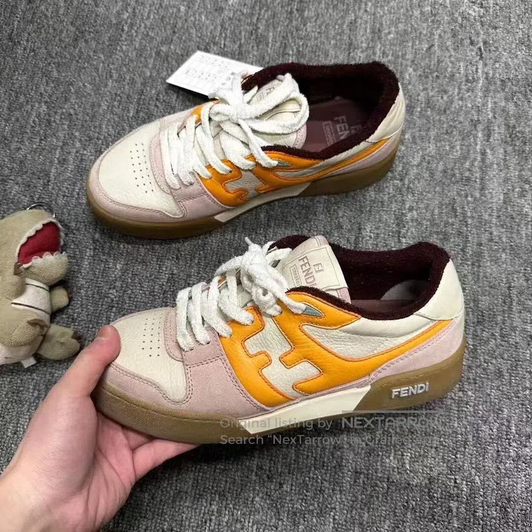 Fendi Fendi FF Logo Pink Orange Sneakers. Size US 8.5 / IT 38.5 - 2 Thumbnail