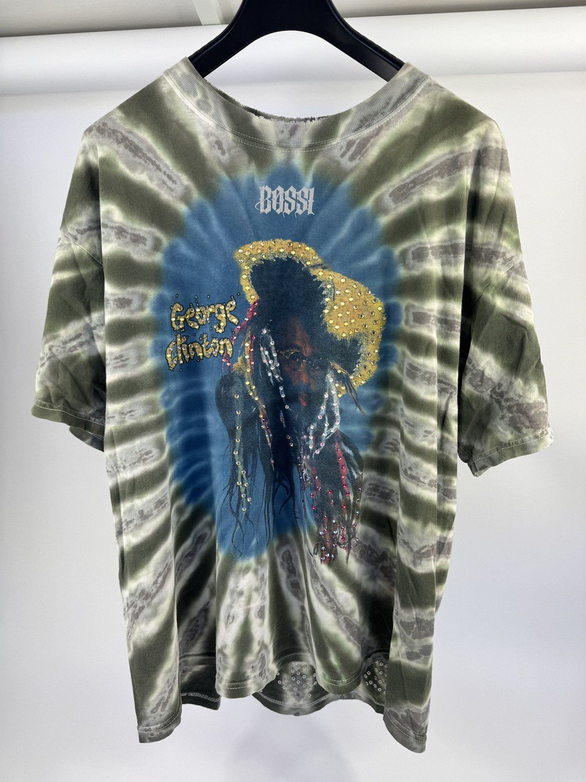 Bossi Sportswear 1/1 GEORGE CLINTON RHINESTONE DOUBLE DOUBLE LAYERED T-SHIRT Size US XXL / EU 58 / 5 - 9 Thumbnail