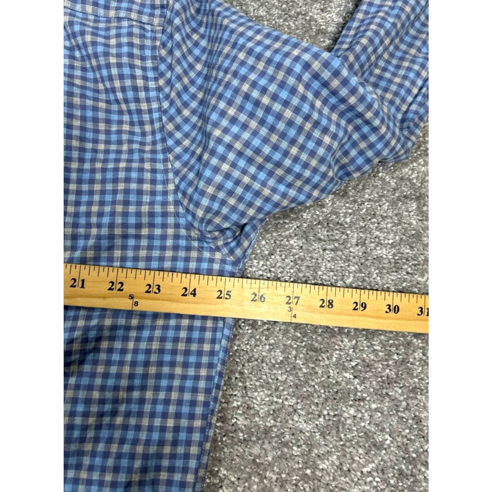 johnnie-O johnnie-O Shirt Mens XL Blue Gray Cotton Button Up Plaid Casual Button-Down Collared Classic Size US XL / EU 56 / 4 - 6 Thumbnail