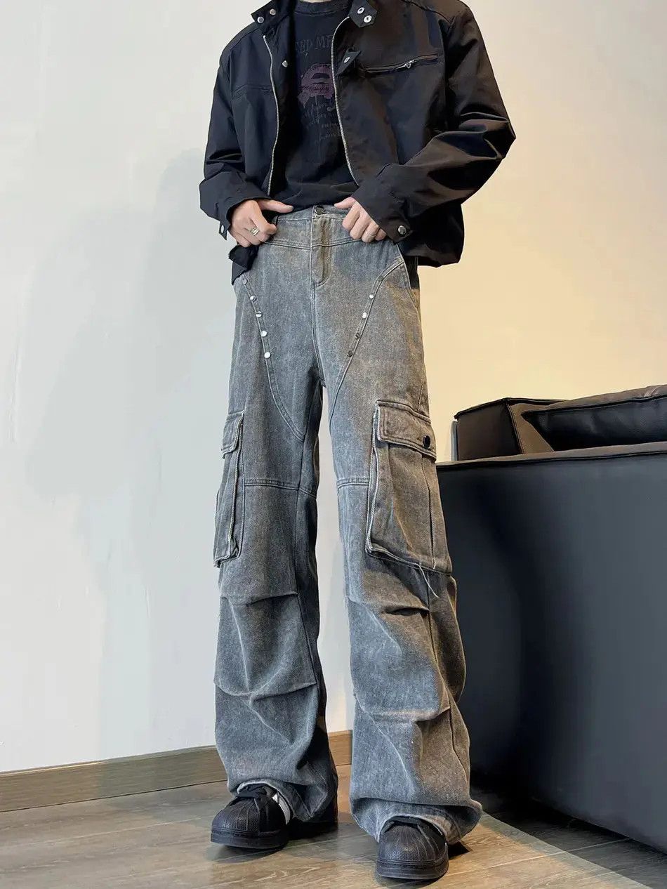 Japanese Brand Retro loose pocket micro flared jeans Size US 32 / EU 48 - 6 Thumbnail