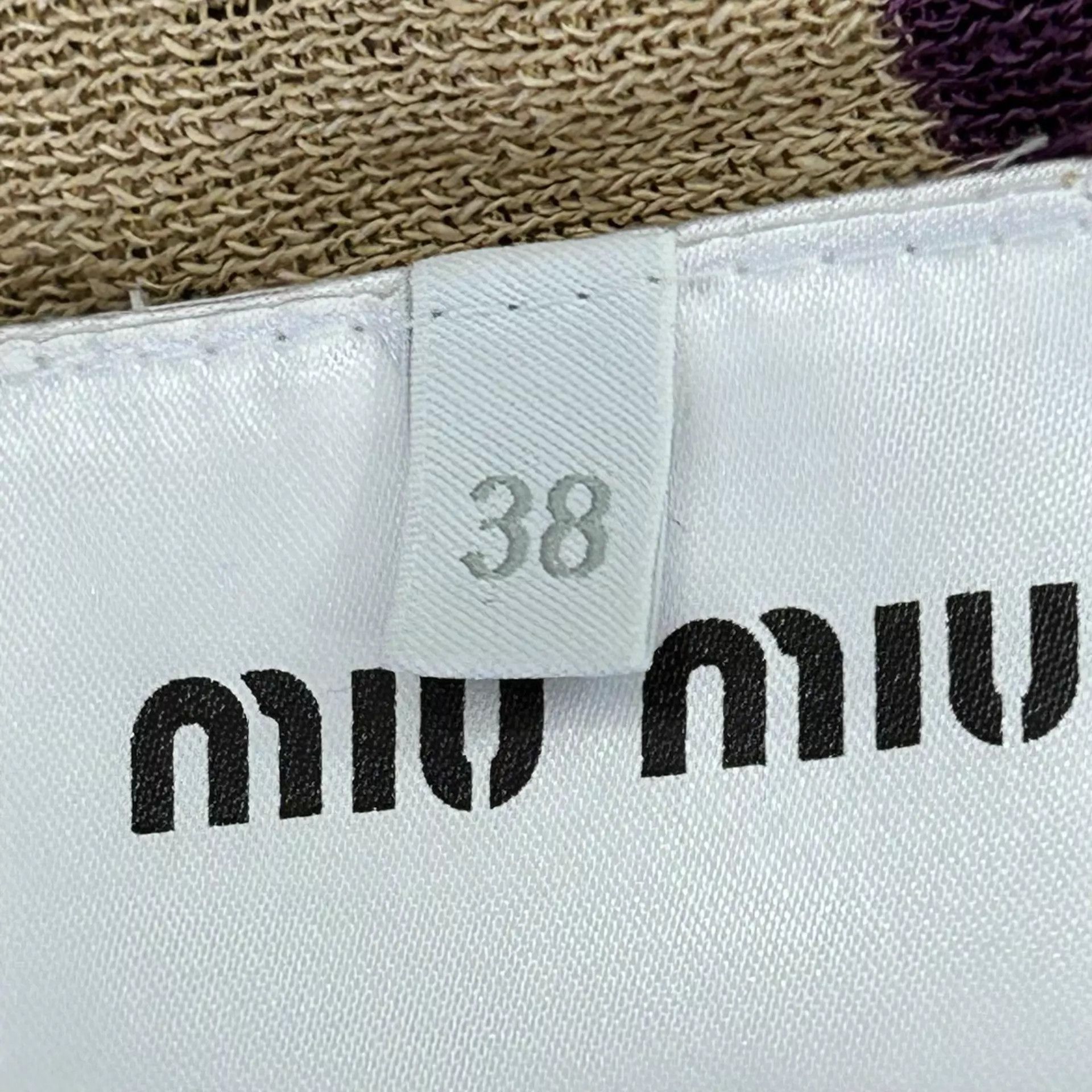 Miu Miu MIU MIU beige purple stripe colorblocked knit top Size XS / US 0-2 / IT 36-38 - 7 Thumbnail