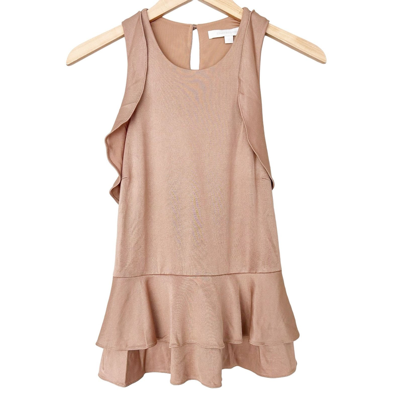 Jonathan Simkhai Jonathan Simkhai Tan Ruffle Peplum Sleeveless Top Sz M Size M / US 6-8 / IT 42-44 - 1 Thumbnail