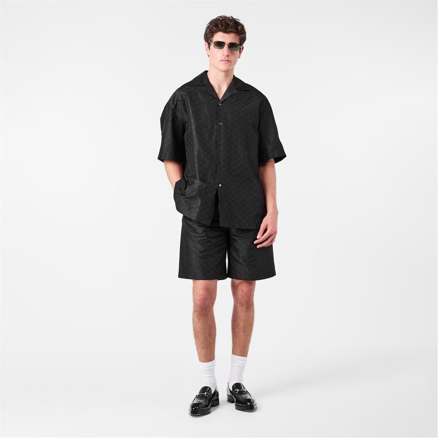 Gucci o1g2r1mq0426 Silk GG Shorts in Black Size US 36 / EU 52 - 6 Thumbnail
