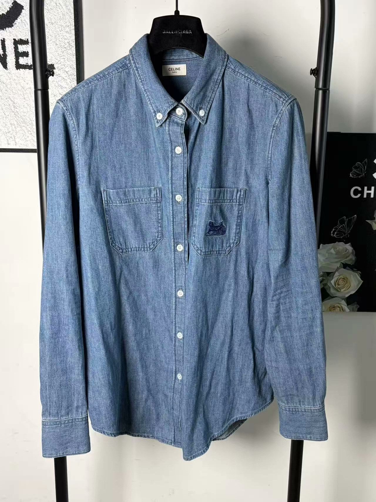 Celine Celine Retro White Shirt l Men Size US L / EU 52-54 / 3 - 1 Thumbnail