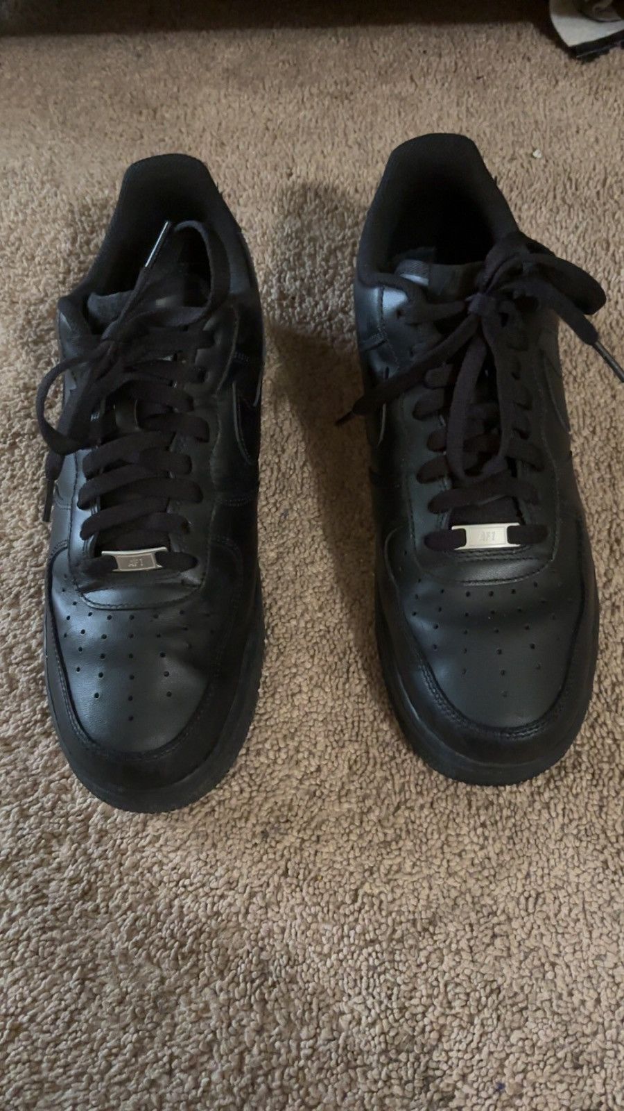 Nike Black AF1 Size US 12 / EU 45 - 1 Thumbnail