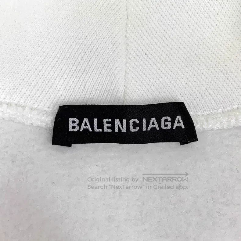 Balenciaga Balenciaga White Logo Letter Print Cotton Hooded Long Slee Size US S / EU 44-46 / 1 - 5 Thumbnail