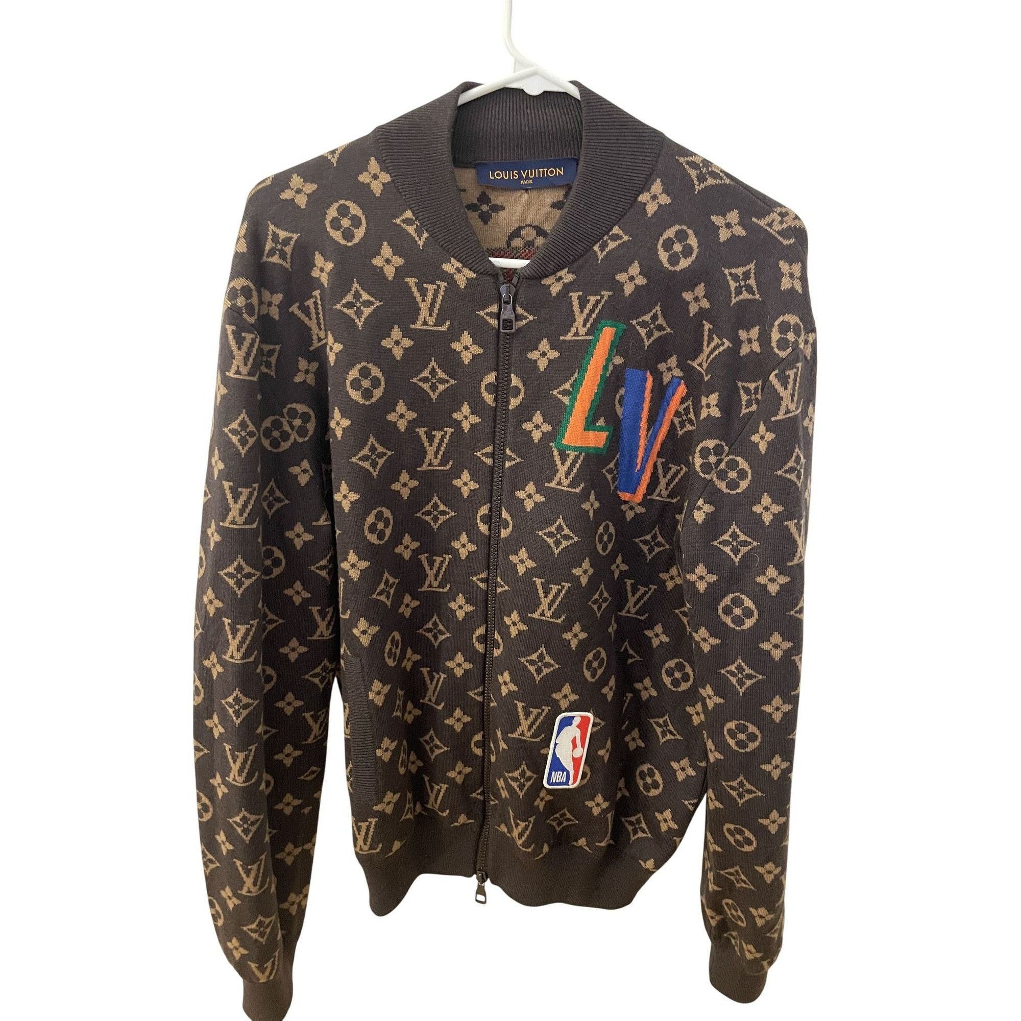 Louis Vuitton X NBA Monogram Wool Knit Jacket With Multicolo