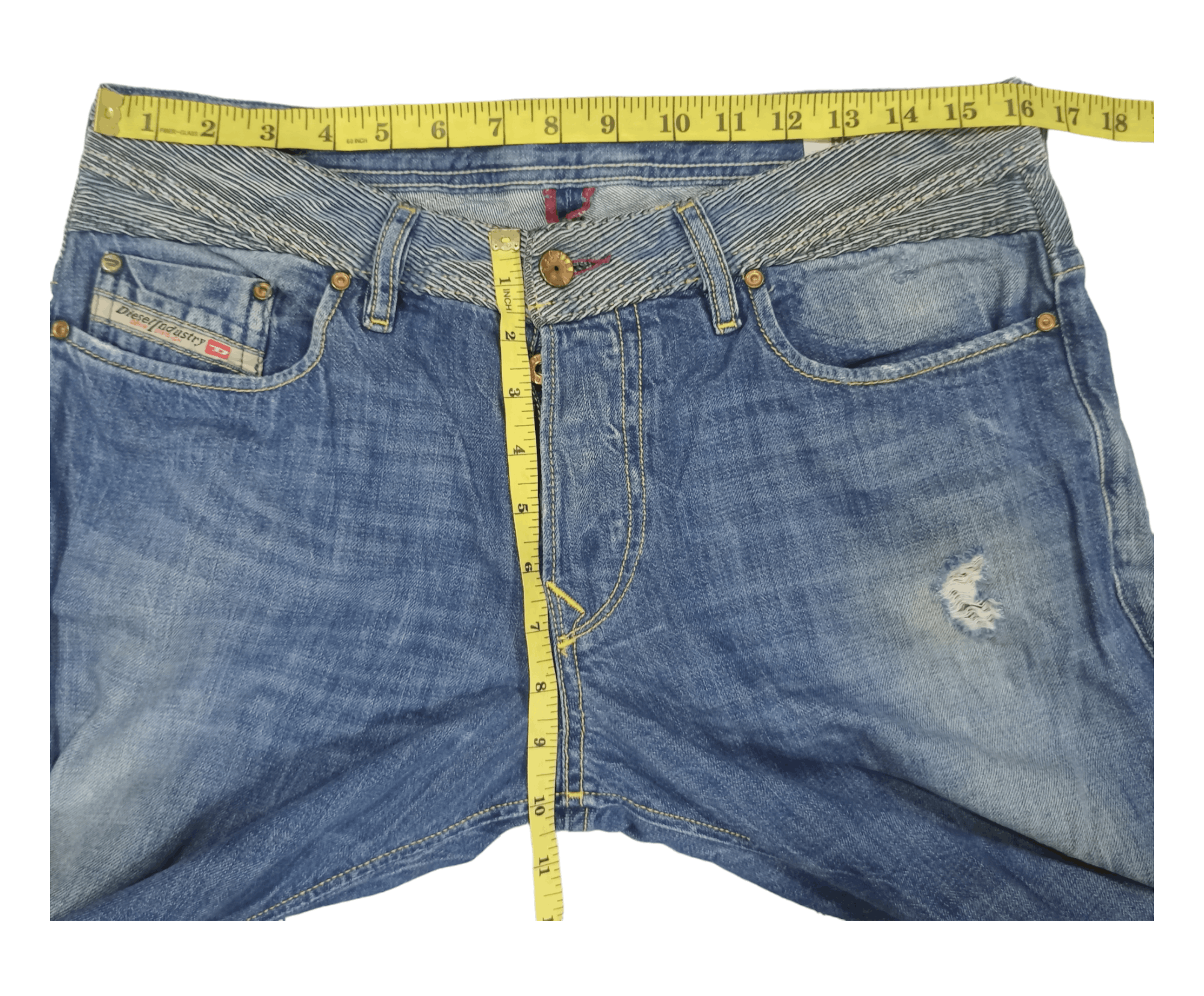 Diesel DIESEL REYHAN DISTRESSED DENIM FLARE JEANS Size US 31 - 17 Thumbnail