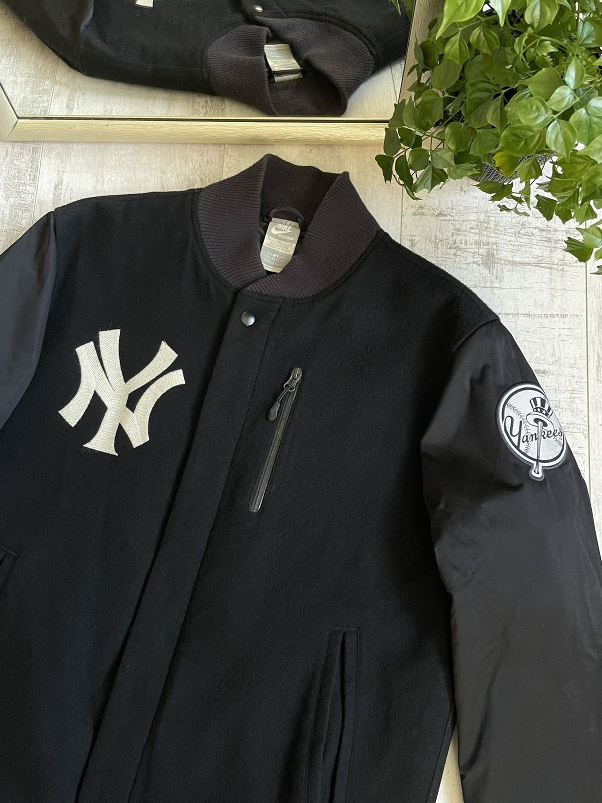 New York Yankees × Nike × Vintage Vintage Y2K Nike New York Yankees Wool Bomber 00’s Jacket Size US M / EU 48-50 / 2 - 4 Thumbnail