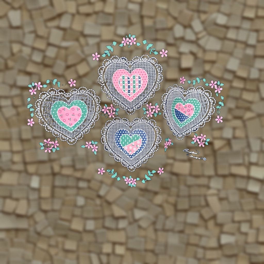 Jerzees Vintage Endless Designs T Shirt Floral Quilted Hearts Pattern Blue XL Size XL / US 12-14 / IT 48-50 - 1 Thumbnail