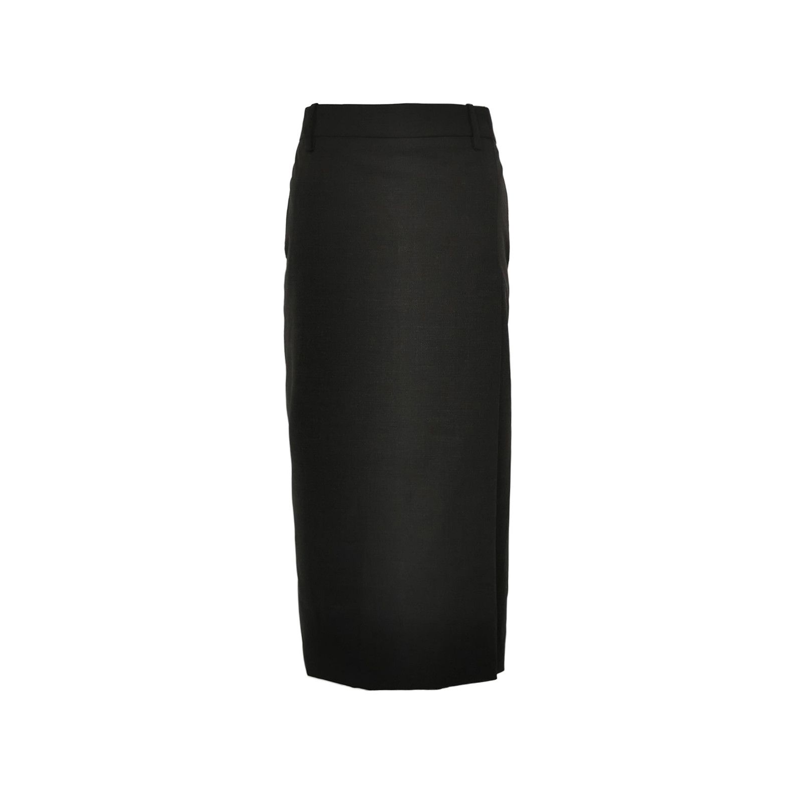 Prada Prada Black Wool Midi Skirt 0089 Size 40" / US 18 - 1 Thumbnail