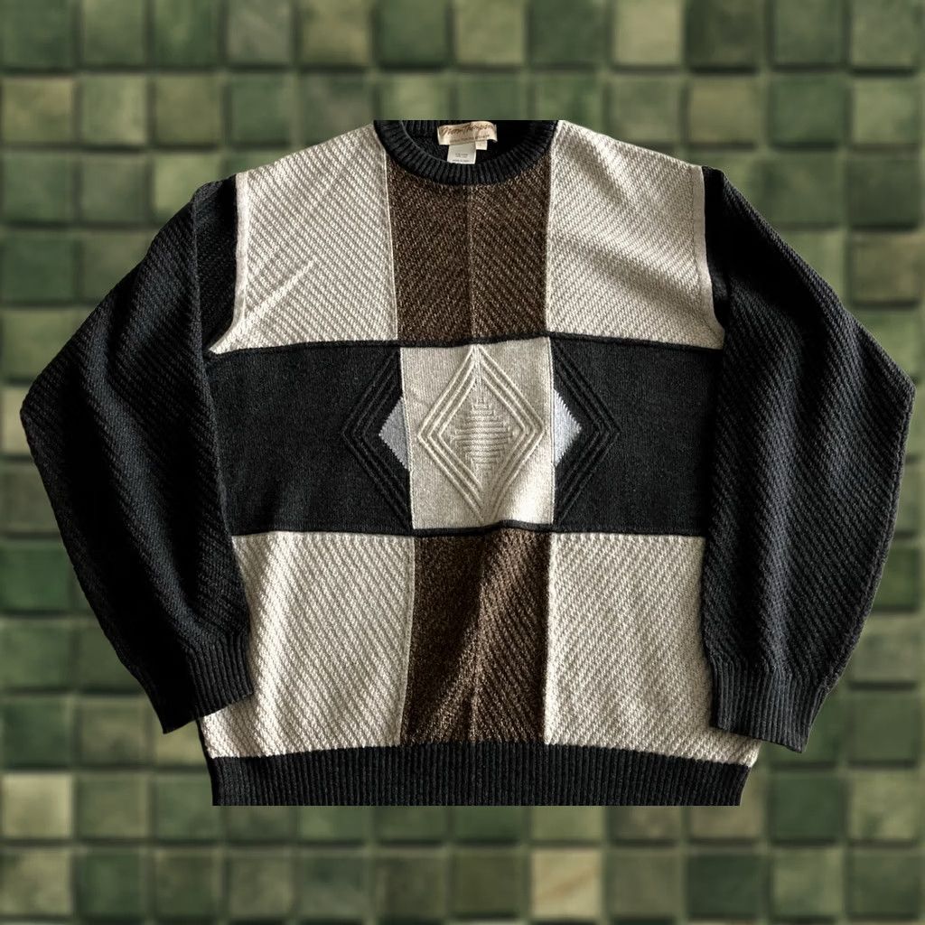 Jim Thompson VINTAGE Norm Thompson 3D Knit Sweater Men Size US L / EU 52-54 / 3 - 1 Thumbnail