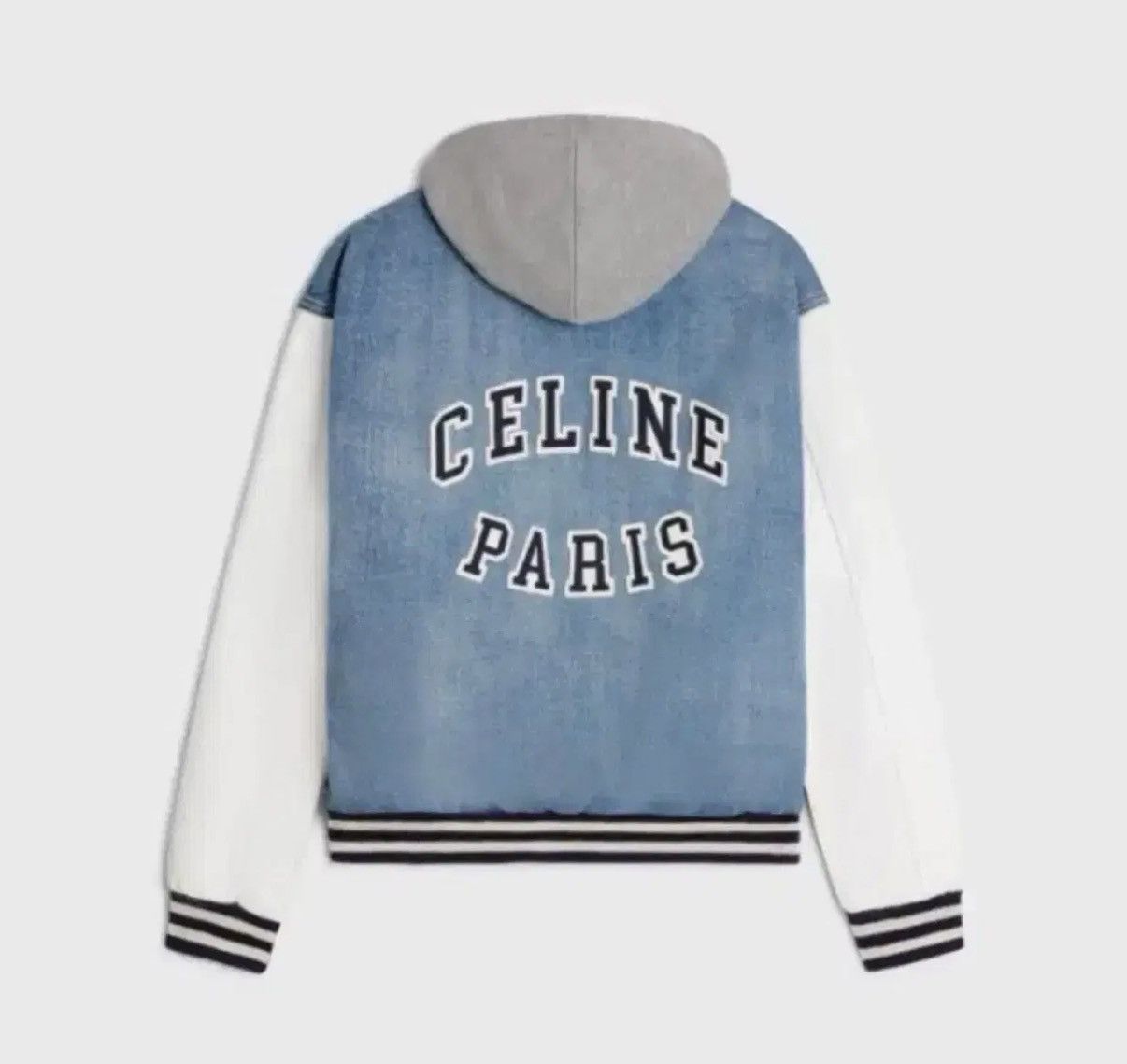 Celine Celine 24SS leather sleeve denim varsity jacket sz XS Size US XS / EU 42 / 0 - 1 Thumbnail