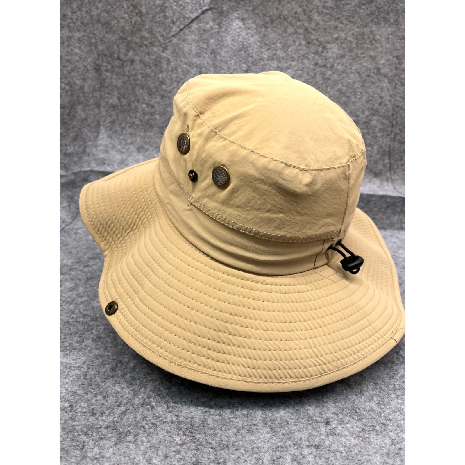 Vintage Travellers Sun Bucket Hat Adult One Size Beige Knit 100% Polyester Camp Outdoors Size ONE SIZE - 5 Thumbnail
