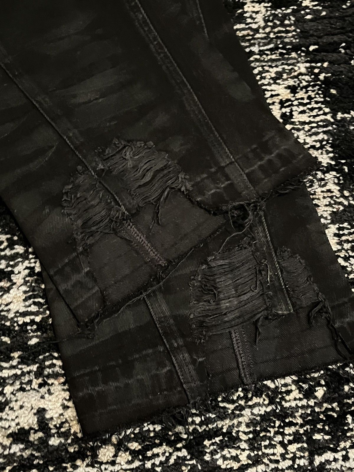 Troubled Waters Troubled Waters Waxed & Damaged Denim Size US 31 - 8 Thumbnail
