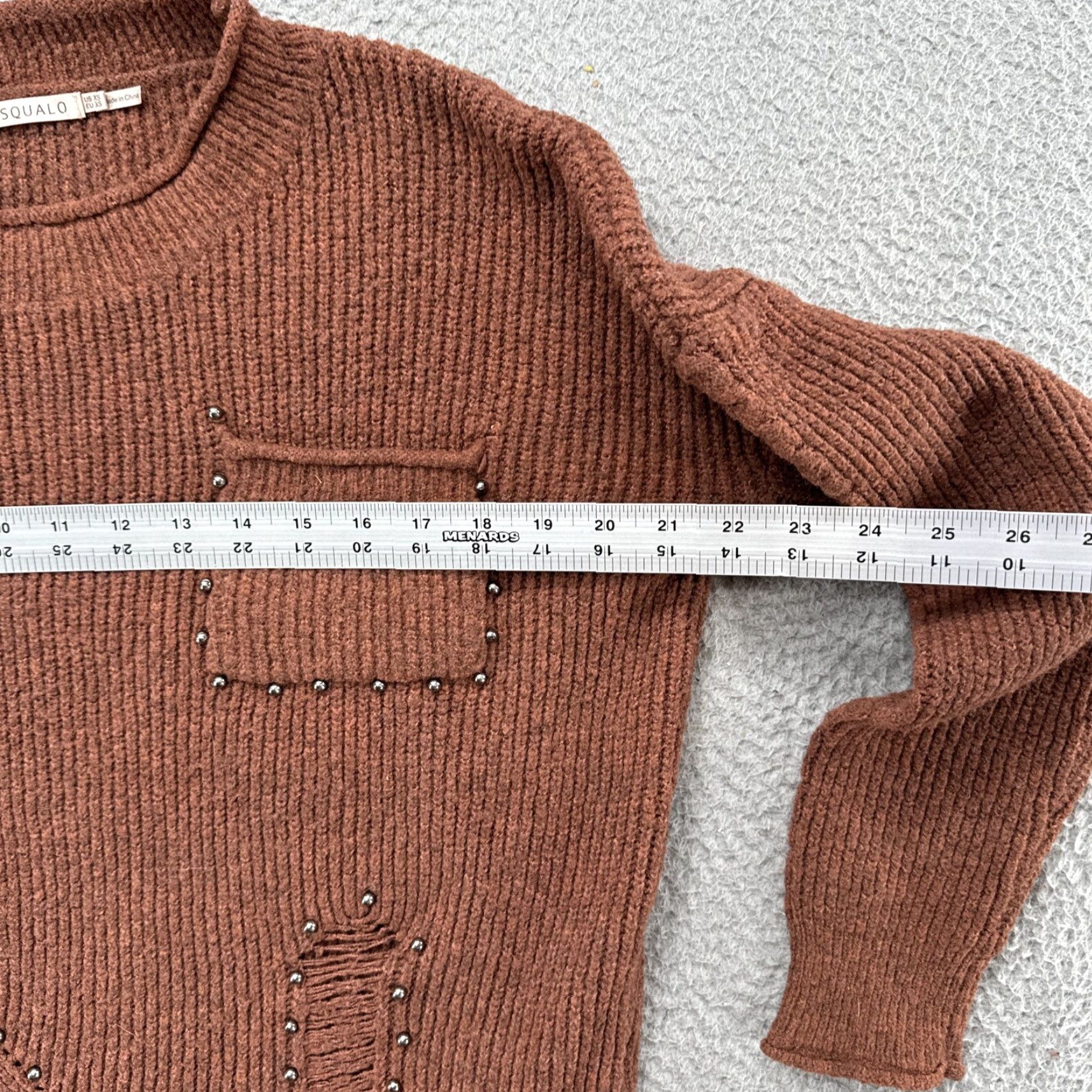Vintage Esqualo Distressed Knit Brown Pullover Sweater Women’s XS Size Brown Knit Pullover Regular Women Esqualo Pullover Sweater XS Size XS / US 0-2 / IT 36-38 - 4 Thumbnail