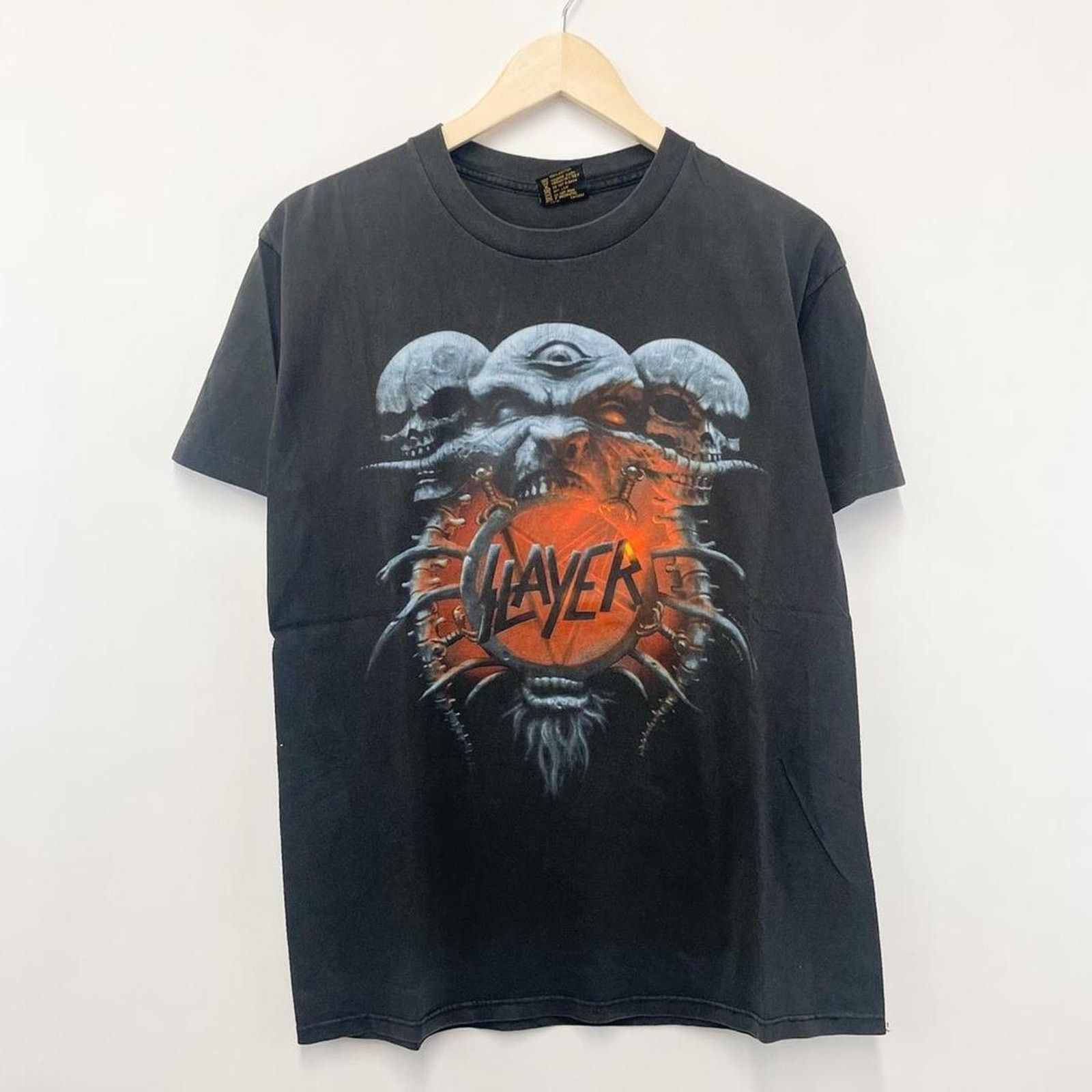 Brockum Vintage 90’s Black Slayer Metal Band Graphic Tee Mens Large Size US L / EU 52-54 / 3 - 1 Thumbnail