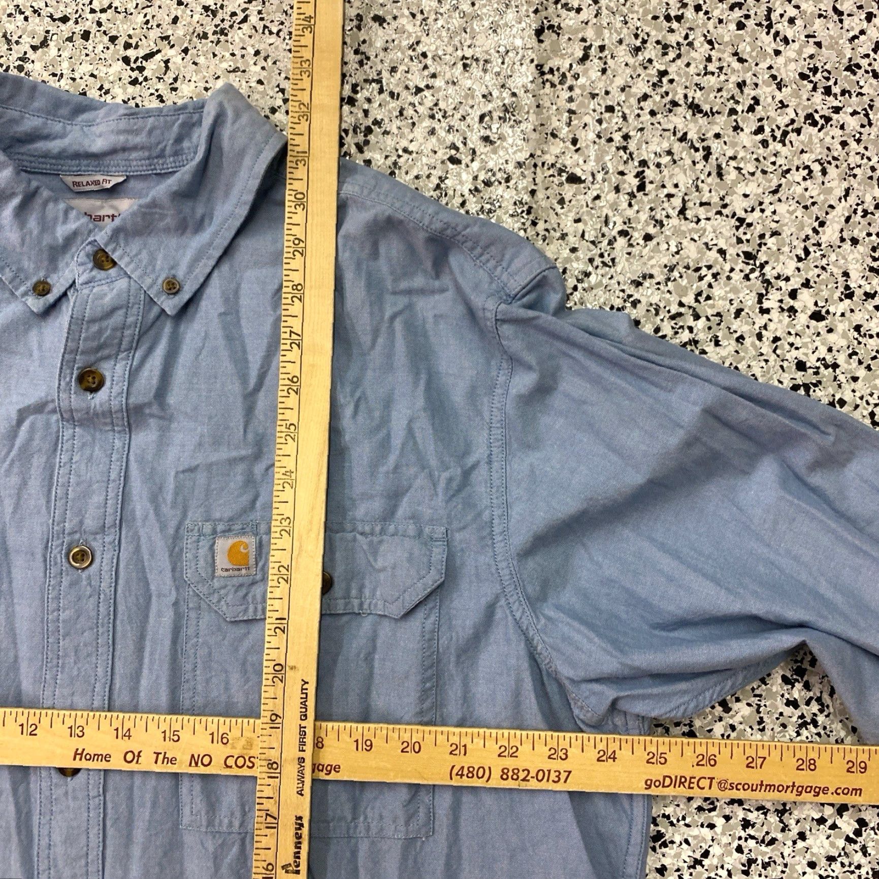 Carhartt VINTAGE Carhartt Shirt Mens XL Blue Relaxed Fit Long Sleeve Workshirt Size US XL / EU 56 / 4 - 3 Thumbnail