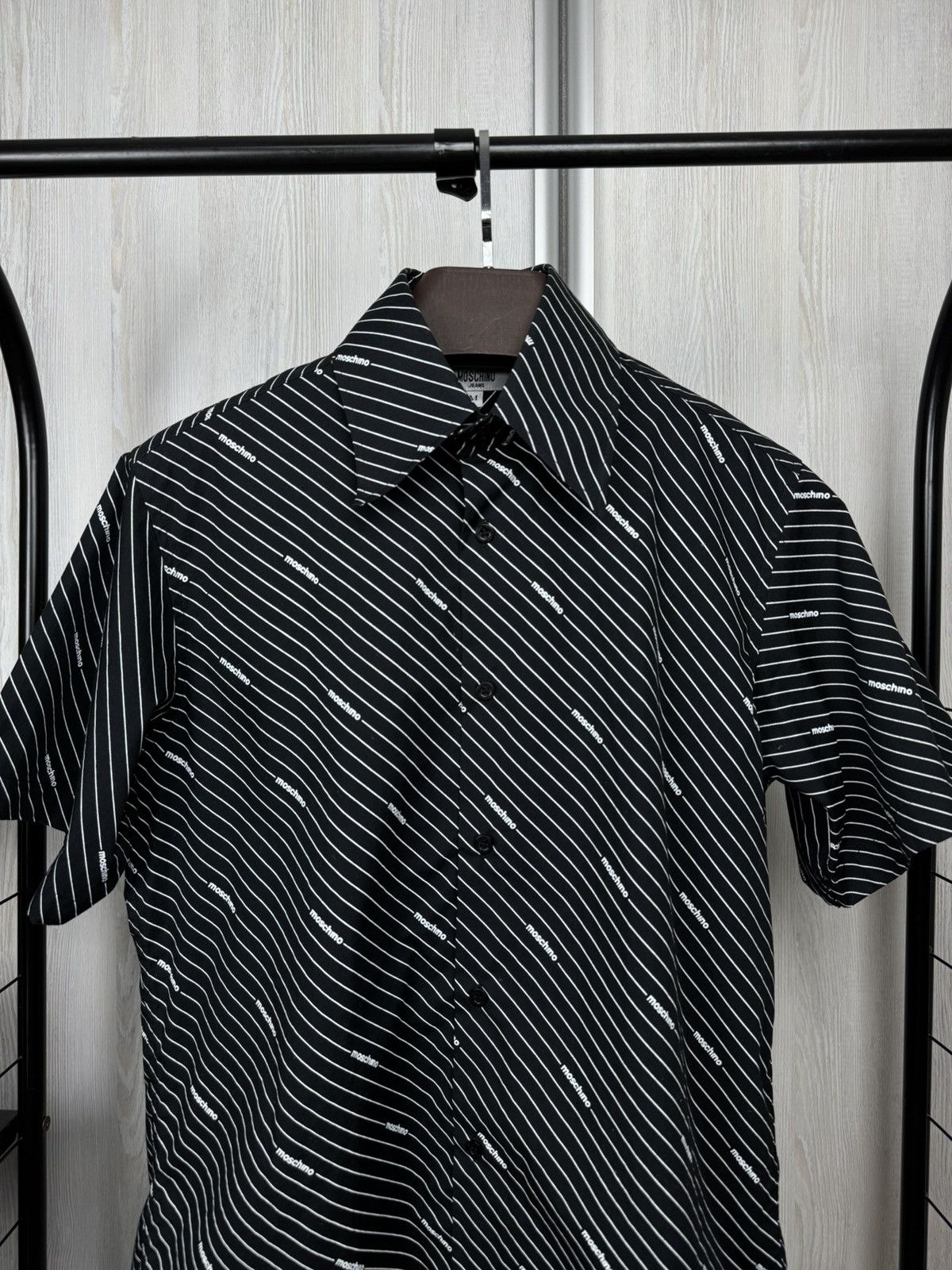 Moschino Moschino Jeans vintage striped monogram allover ss shirt Size US M / EU 48-50 / 2 - 3 Thumbnail