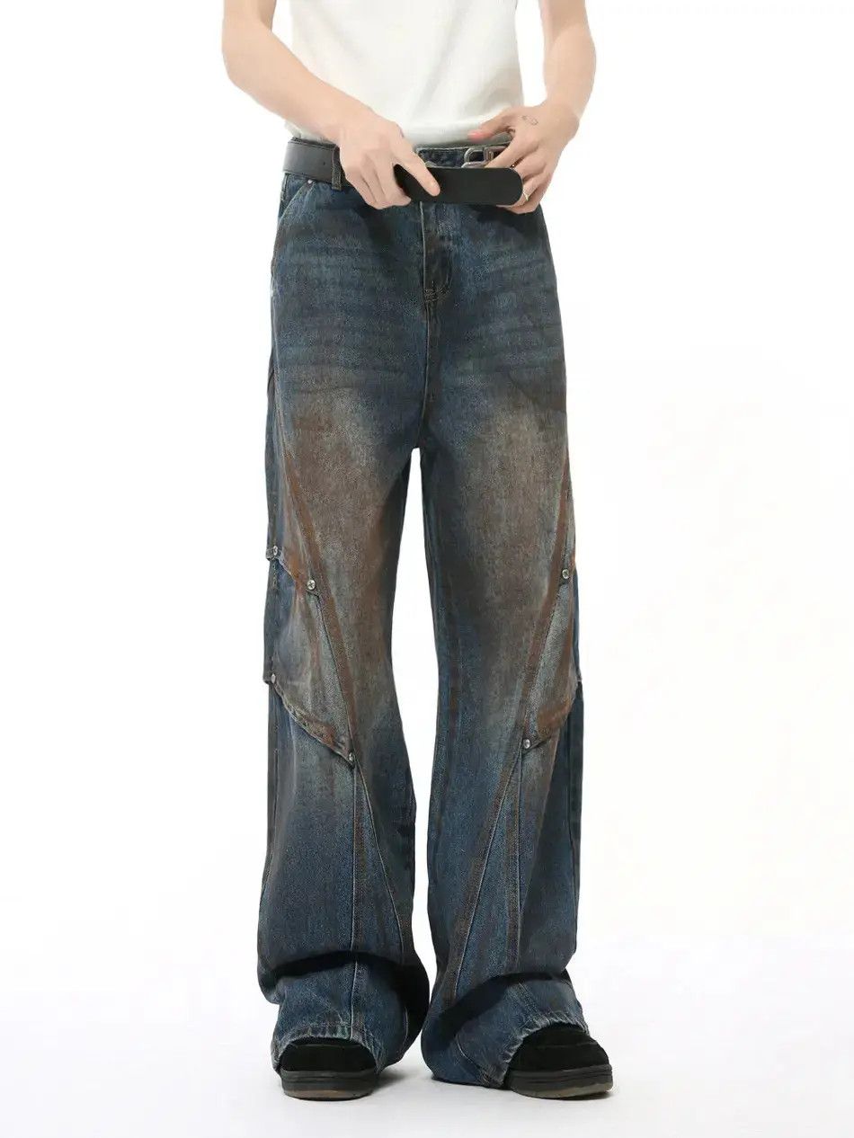 Japanese Brand Retro loose casual dyed denim jeans Size US 32 / EU 48 - 1 Thumbnail