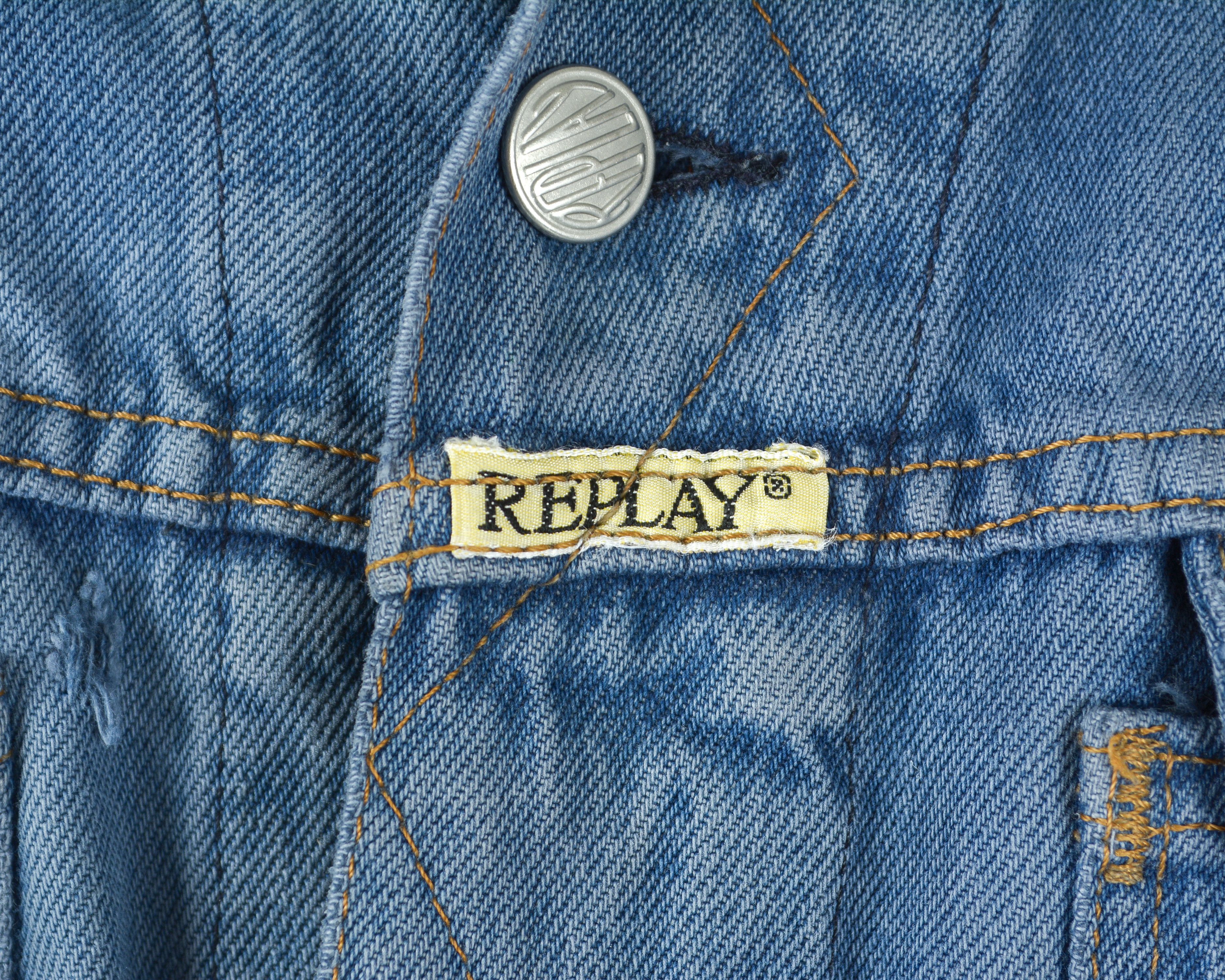 Replay Mens 2XL Denim Jacket Made in Italy Coat Trucker Jean Cowboy Size US XXL / EU 58 / 5 - 7 Thumbnail