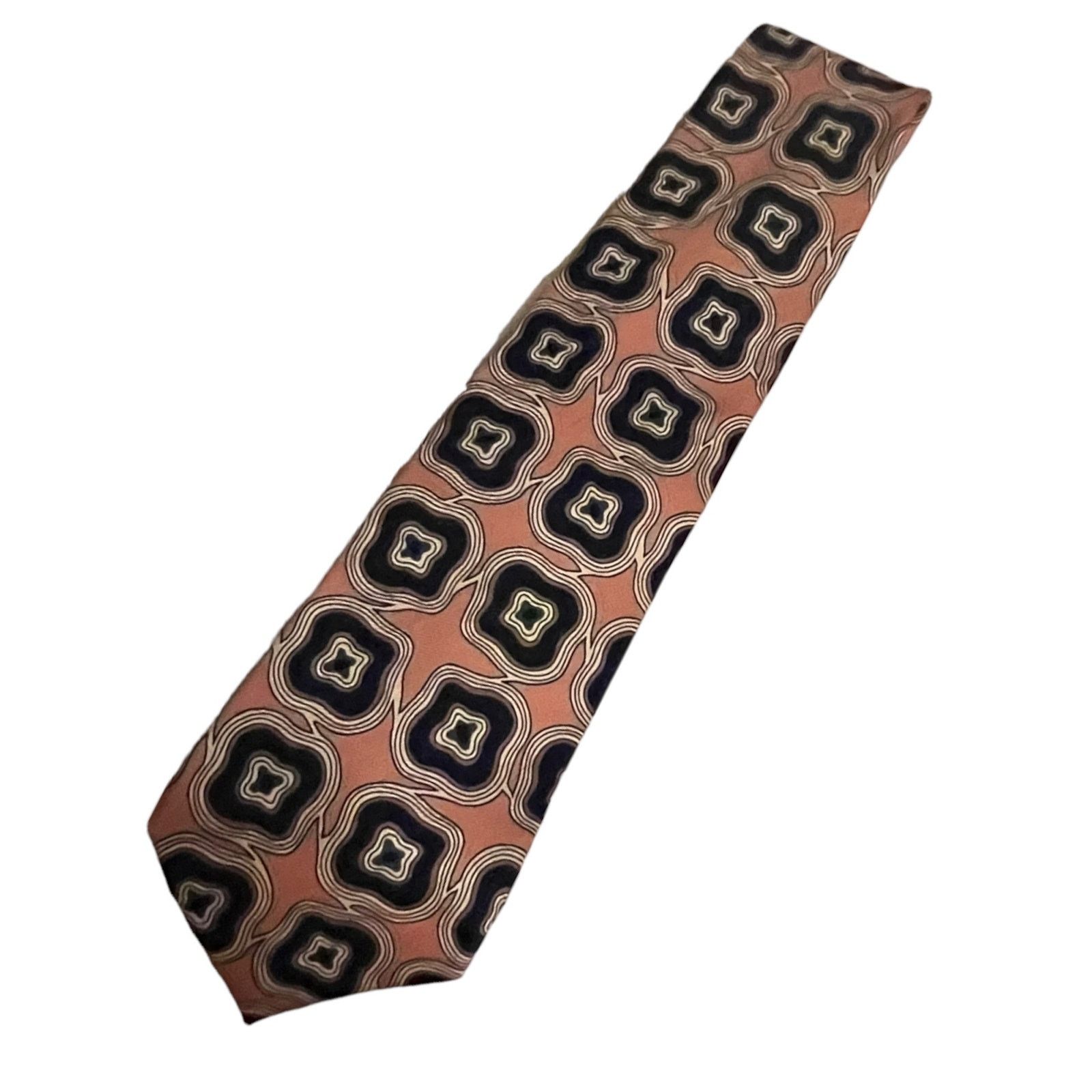 Saks Fifth Avenue Saks Fifth Avenue Vintage Silk peach tie abstract designs Size ONE SIZE - 3 Thumbnail