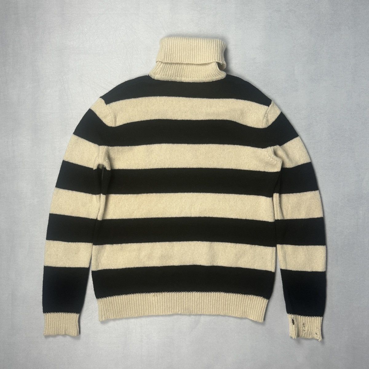 Raf Simons AW01 Riot! Riot! Riot! Striped Wool Turtleneck Sweater Size US M / EU 48-50 / 2 - 2 Thumbnail