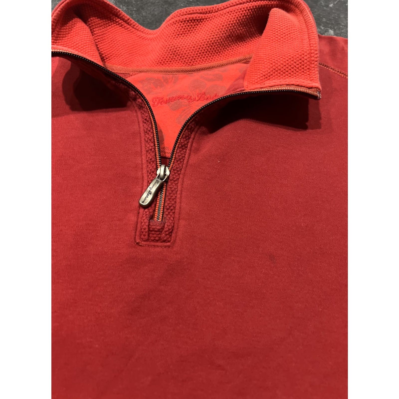 Tommy Bahama Tommy Bahama Sweater Mens 2XL Long Sleeve Red Fleece 1/4 Zip Mock Neck Pockets Pullover Size US XXL / EU 58 / 5 - 4 Thumbnail