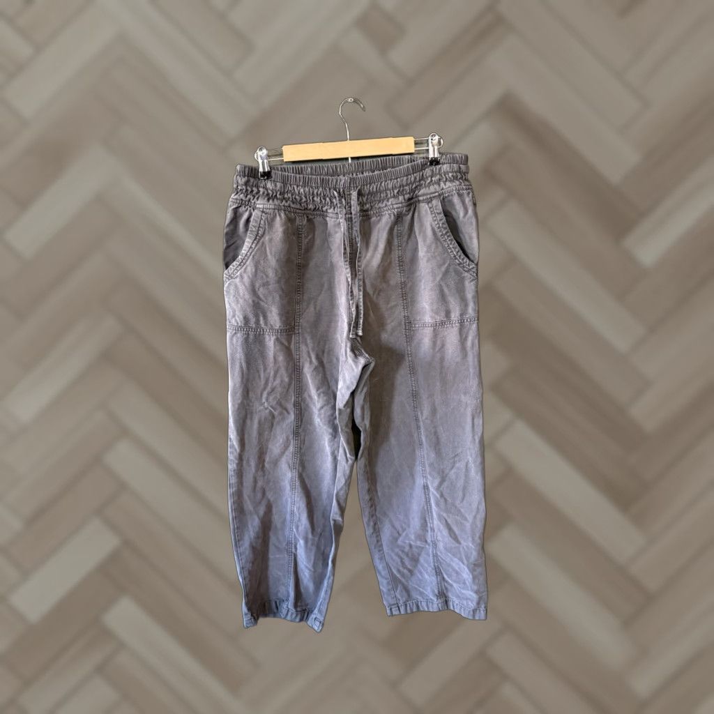 Vintage Aerie Womens Gray Wide Leg Pants Drawstring Size L Size 36" / US 14 / IT 50 - 1 Thumbnail