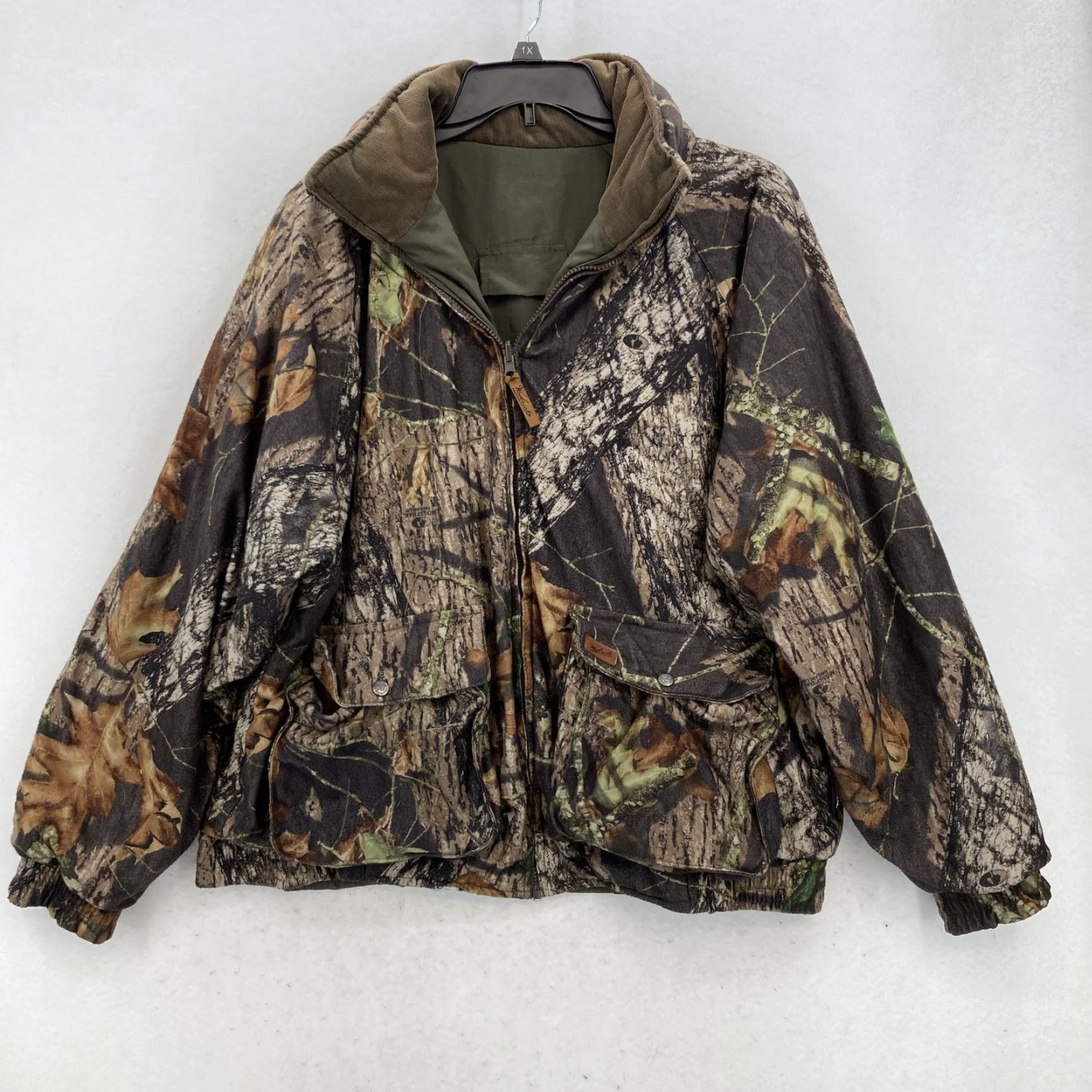 Vintage Woolrich Jacket Mens XL Camouflage Green Reversible Hooded Parka Outdoor Hunting Size US XL / EU 56 / 4 - 2 Thumbnail
