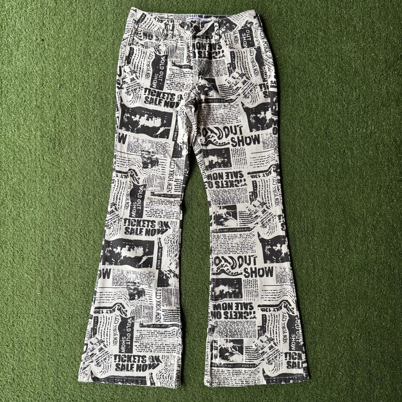 Garbage TV Stylish Garage Denim Printed Flared Pants Size ONE SIZE - 1 Thumbnail