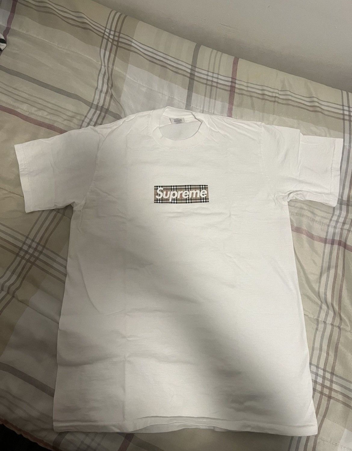 Supreme Supreme Burberry Box Logo Tee White Size Small | Grailed