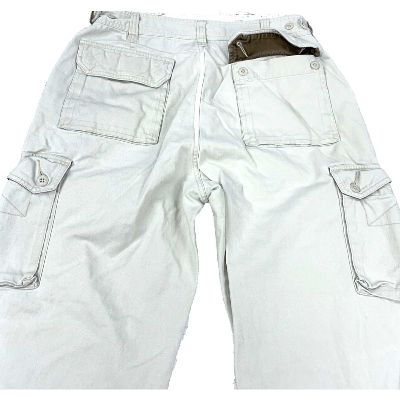 American Eagle Outfitters VINTAGE American Eagle Cargo Pants Men 34x32 White Baggy Cargo Pants Men 34x32 White Baggy AEO Jeans Pants Mens Cargo Trousers White Baggy 90s 2000s Size US 34 / EU 50 - 4 Thumbnail