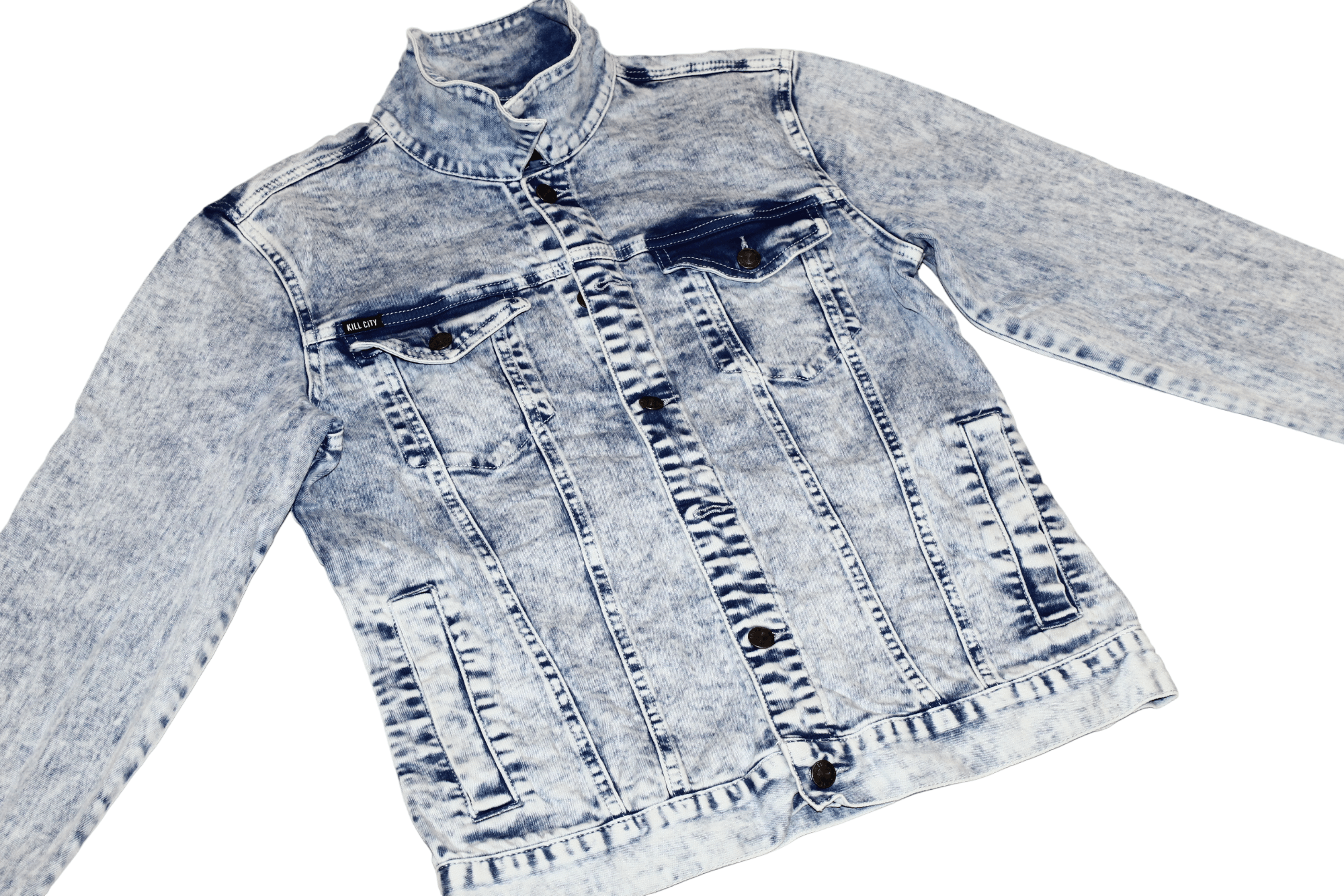 Kill City Kill City Los Angeles Acid Wash Denim Trucker Jacket Size US S / EU 44-46 / 1 - 6 Thumbnail