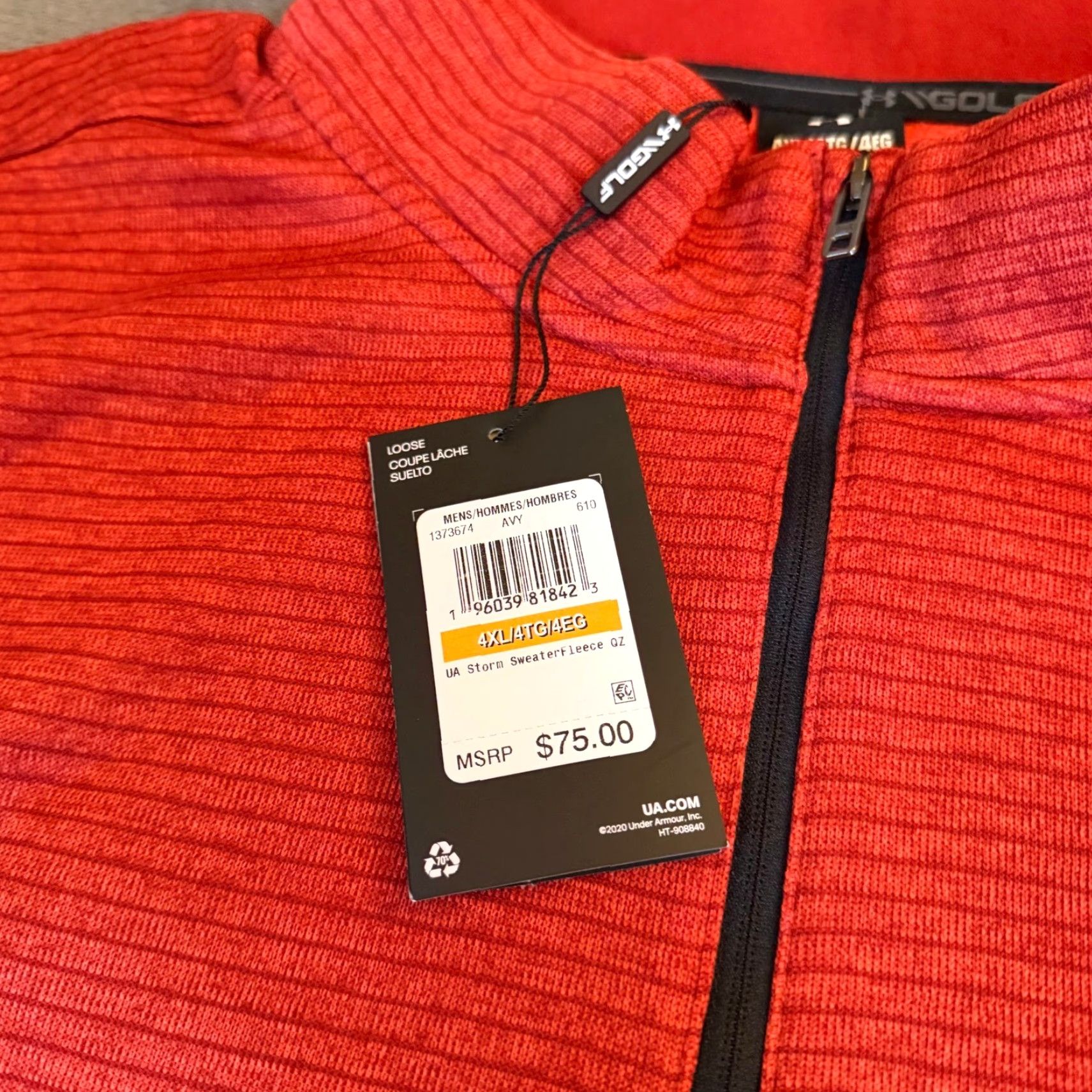 Under Armour Under Armour Storm Red Quarter Zip Sweater Fleece Golf Mens 4XL XXXXL NWT Size US XXL / EU 58 / 5 - 3 Thumbnail