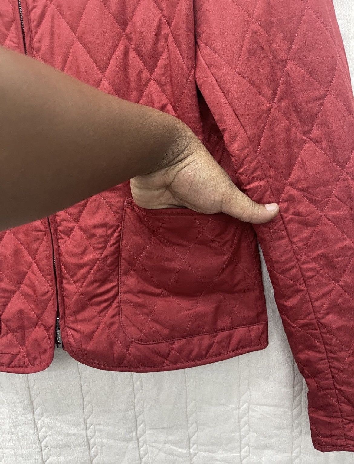 Burberry RARE💥BURBERRY RED QUILTED JACKET Size M / US 6-8 / IT 42-44 - 9 Thumbnail