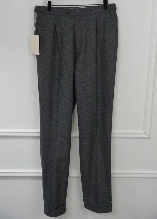 Suitsupply Men Suitsupply Brescia Trousers Flannel Wool Grey 94 US38L Size 38L - 1 Thumbnail
